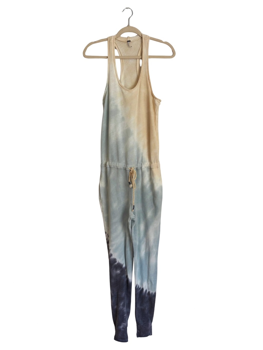 YFB Tie-Dye Racerback Jumpsuit in Beige and Blue